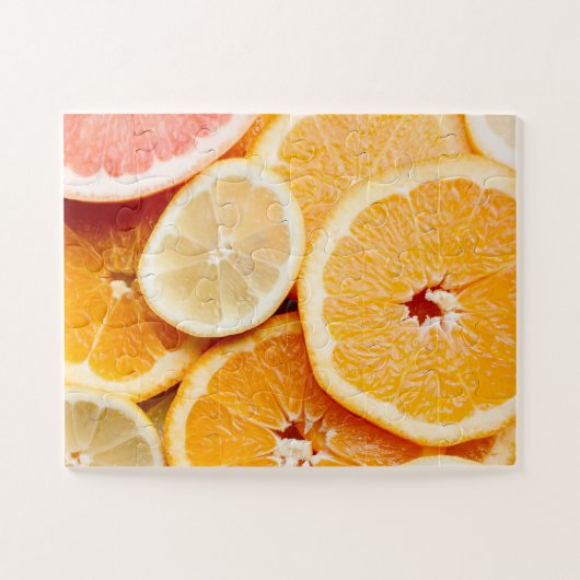 Juicy Sliced Orange Citrus Frucht Puzzle (Horizontal)