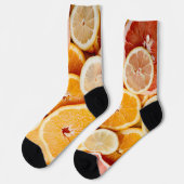 Juicy Sliced Orange Citrus Frucht Socken (Linkes Detail)