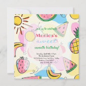 Juicy Sommerfrüchte süßer Geburtstag Einladung (Vorderseite)