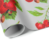 Juicy Strawberries Wrapping Paper Geschenkpapier (Rolleneckpunkt)