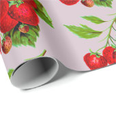 Juicy Strawberries Wrapping Paper Geschenkpapier (Rolleneckpunkt)