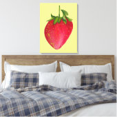 Juicy Strawberry Aquarell Makro Frucht Pop Art Leinwanddruck (Insitu (Schlafzimmer))