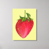 Juicy Strawberry Aquarell Makro Frucht Pop Art Leinwanddruck (Vorderseite)