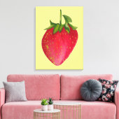 Juicy Strawberry Aquarell Makro Frucht Pop Art Leinwanddruck (Insitu (Wohnzimmer))