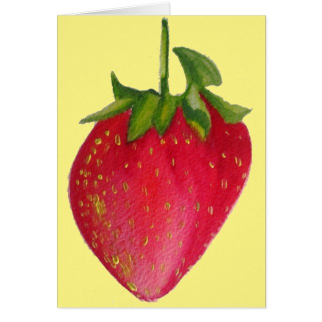 Juicy Strawberry Frucht Aquarell Makro Kunst (Vorne)
