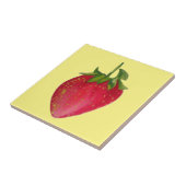 Juicy Strawberry Frucht Aquarell Makro Kunst Fliese (Seite)