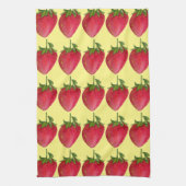 Juicy Strawberry Frucht Aquarell Makro Kunst Geschirrtuch (Vertikal)