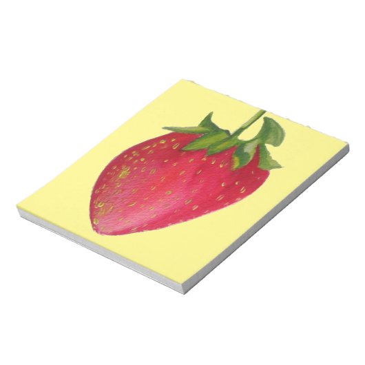 Juicy Strawberry Frucht Aquarell Makro Kunst Notizblock (Rotiert)
