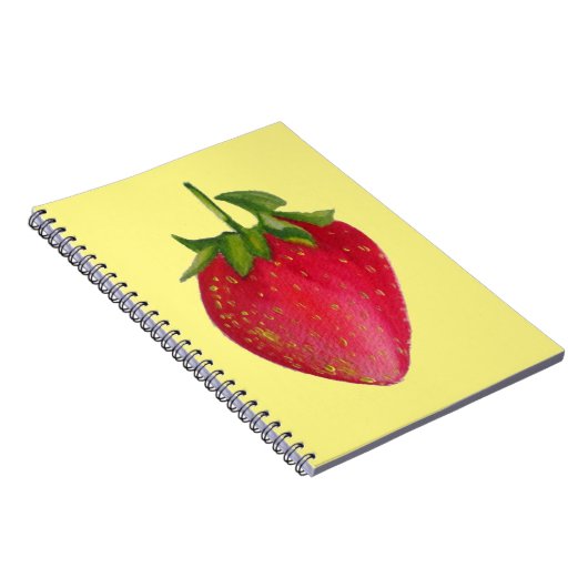 Juicy Strawberry Frucht Aquarell Makro Kunst Notizblock (Rechte Seite)