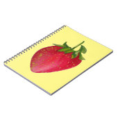 Juicy Strawberry Frucht Aquarell Makro Kunst Notizblock (Linke Seite)