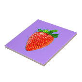Juicy Strawberry im Pop Art Style Fliese (Seite)
