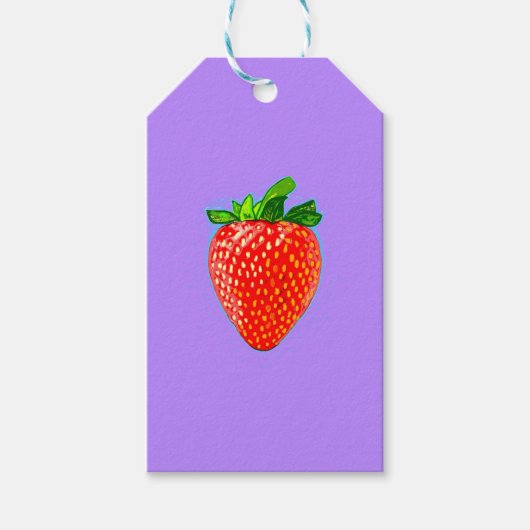 Juicy Strawberry im Pop Art Style Geschenkanhänger (Vorderseite)