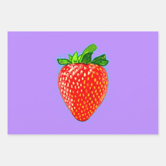 Juicy Strawberry im Pop Art Style Geschenkpapier Set (Vorderseite 3)