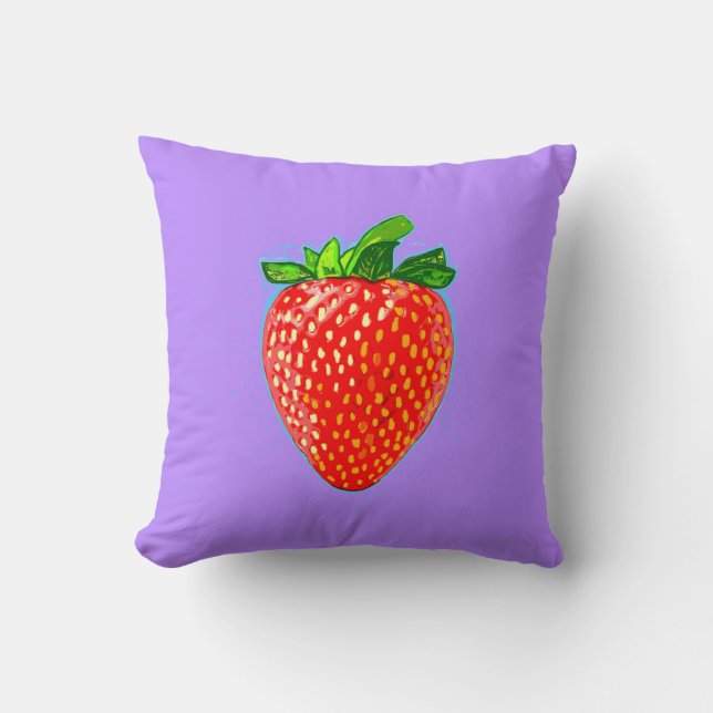 Juicy Strawberry im Pop Art Style Kissen (Vorderseite)
