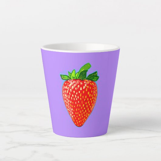 Juicy Strawberry im Pop Art Style Milchtasse (Vorderseite)