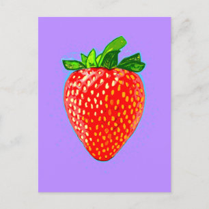 Juicy Strawberry im Pop Art Style Postkarte