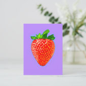 Juicy Strawberry im Pop Art Style Postkarte (Stehend Vorderseite)