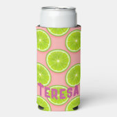 Juicy Summer Limes Spaß Personalisiert Selters Dosenkühler (Seltzer Vorderseite)
