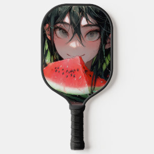Juicy Summer Watermelon Anime Girl Pickleball Schläger
