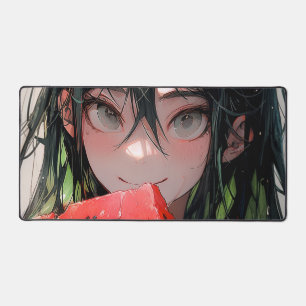 Juicy Summer Watermelon Anime Girl Schreibtischunterlage