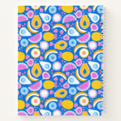 Juicy tropical fruits - Blauer Hintergrund Notizblock (Rückseite)