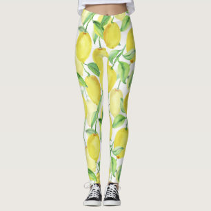 Juicy Watercolor: Lebendige Lemon-Malerei Leggings