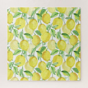 Juicy Watercolor: Lebendige Lemon-Malerei Puzzle
