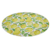 Juicy Watercolor: Lebendige Lemon-Malerei Schneidebrett (Ecke)