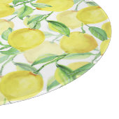 Juicy Watercolor: Lebendige Lemon-Malerei Schneidebrett (Ecke)