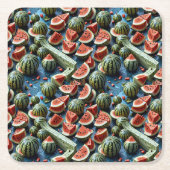 Juicy Watermelon Design 2 Rechteckiger Pappuntersetzer (Vorderseite)