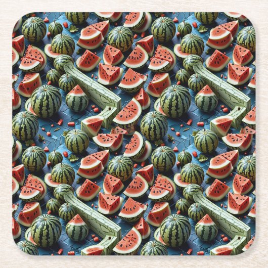 Juicy Watermelon Design 2 Rechteckiger Pappuntersetzer (Vorderseite)