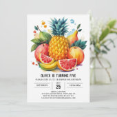 Juicy Watermelon Essbare Früchte Geburtstag Einladung (Stehend Vorderseite)