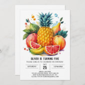 Juicy Watermelon Essbare Früchte Geburtstag Einladung (Vorne/Hinten)