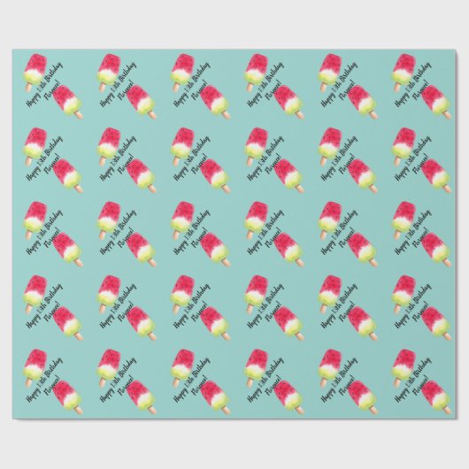 Juicy Watermelon Ice Lolly Popsicle Sommerzeit Geschenkpapier (Flach)