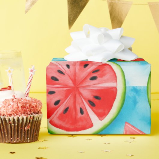 Juicy WATERMELON Muster in Aquarellmuster Geschenkpapier (Geburtstagsparty)