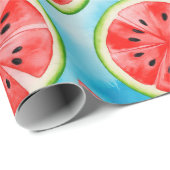 Juicy WATERMELON Muster in Aquarellmuster Geschenkpapier (Rolleneckpunkt)
