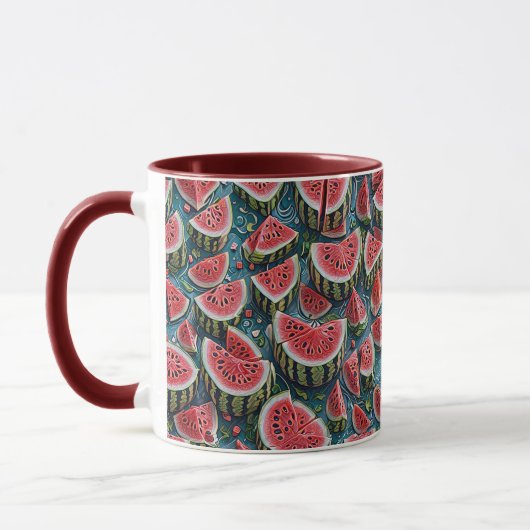 Juicy Watermelon Pattern Design 1 Tasse (Links)