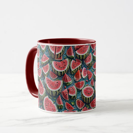 Juicy Watermelon Pattern Design 1 Tasse (Vorderseite Links)