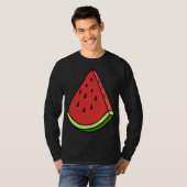 Juicy Watermelon Slice Wedge Fruit Graphic Hallowe T-Shirt (Vorne ganz)