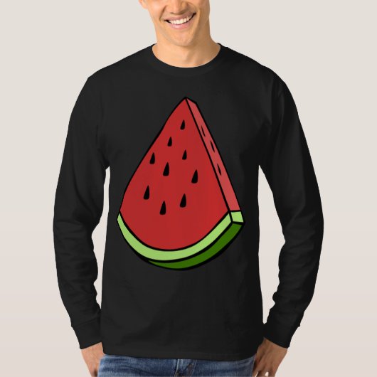 Juicy Watermelon Slice Wedge Fruit Graphic Hallowe T-Shirt (Vorderseite)