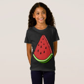 Juicy Watermelon Slice Wedge Fruit Graphic Hallowe T-Shirt (Vorne ganz)
