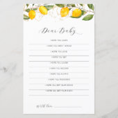 Juicy Yellow Citrus Baby Dusche Sehr geehrte Kinde (Vorderseite)