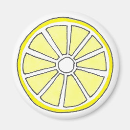 Juicy Yellow Lemon Citrus Frucht Slice Magnet
