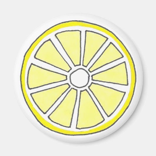 Juicy Yellow Lemon Citrus Frucht Slice Magnet (Vorne)