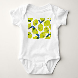 Juicy Zitronen: Vintag nahtlos. Baby Strampler