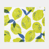 Juicy Zitronen: Vintag nahtlos. Fleecedecke (Vorderseite (Horizontal))