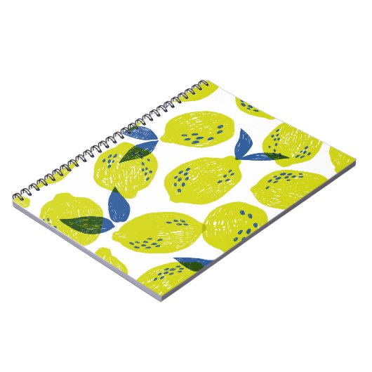 Juicy Zitronen: Vintag nahtlos. Notizblock (Linke Seite)