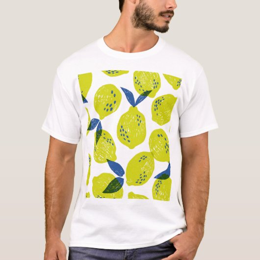 Juicy Zitronen: Vintag nahtlos. T-Shirt (Vorderseite)