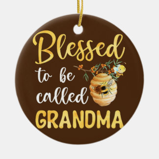 Juied to Be Called Grandma Cute Bee Mother's Keramik Ornament