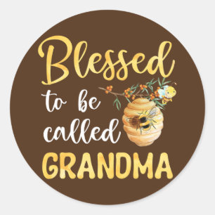 Juied to Be Called Grandma Cute Bee Mother's Runder Aufkleber